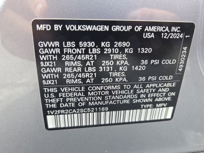 2025 Volkswagen Atlas 2.0T SEL Premium R-Line